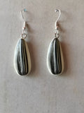 Sunflower Seed Charm Earrings, Silver Plated Hooks Quirky/Fun Sunflower