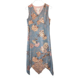 Chadwicks Hydrangea Floral Handkerchief Hem Midi Dress Blue Haze Multi Size 10 Hydrangea