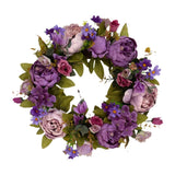 Artificial Peony Flower Wreath for Front Door Hanging for Window Indoor Wall Peony