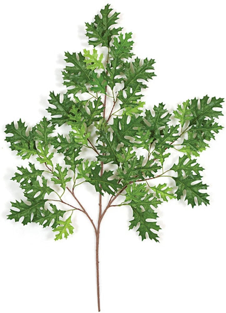 Artificial 38" Inch Pin Oak Branch Green Silk Faux Fabric Leaves SINGLE OR BULK Green Plant