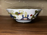 Faenza ÒGarofanoÓ Blue Carnation Italy Footed Serving Bowl Large 10.75Ó Diameter Carnation