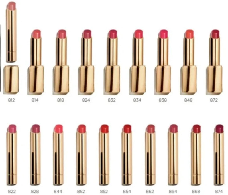CHANEL Rouge Allure L'Extrait lip colour refill, gold tube with pink-red lipstick tip
