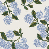 Rifle Paper Co, Rifle Paper Meadow Hydrangea Cream Background Blue Flowers Hydrangea
