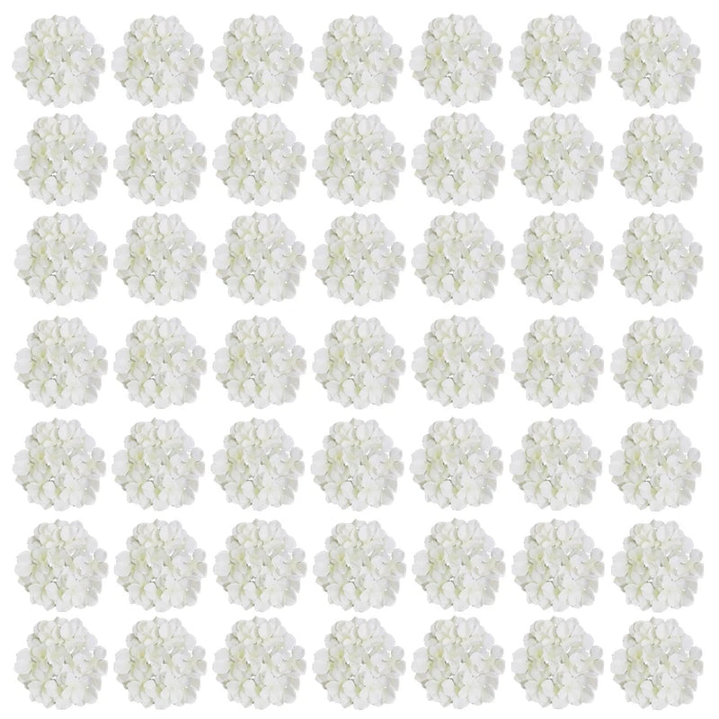 White Hydrangea Artificial Flowers Bulk, 60 Pcs Faux Hydrangea Flowers Heads,... Hydrangea