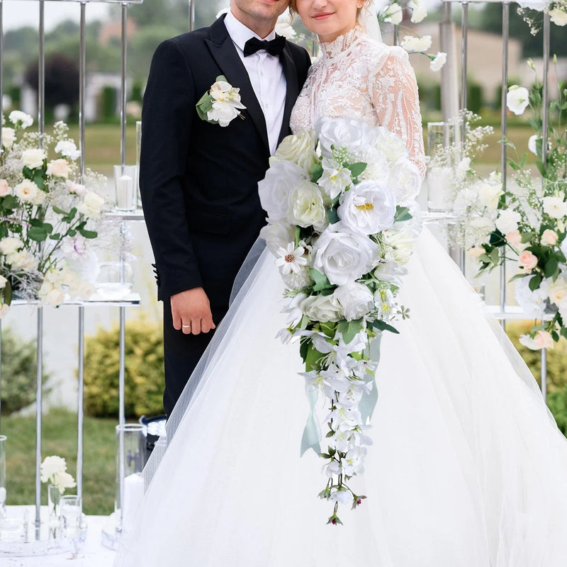 Wedding Bouquet for Bride for Rustic Boho Wedding Romantic Cascading Bouquet