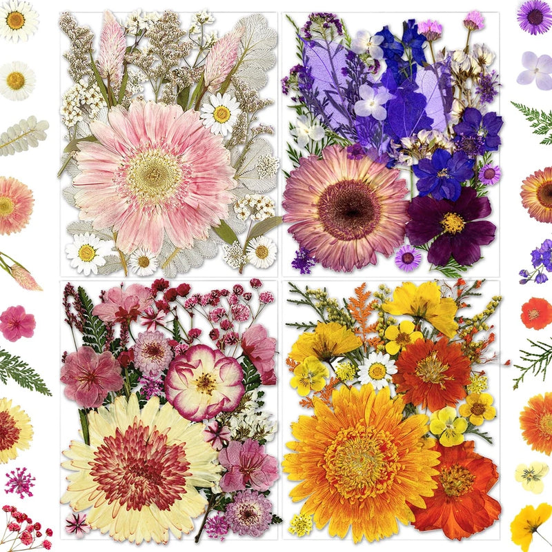 98Pcs Pressed Dried Flowers for Resin Molds, Natural Bulk Floral Leaves Dried Flower