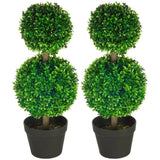 23.5 In. Artificial Plant Tree, Outdoor Artificial Bonsai Tree Plant Potted (2-P Green Plant