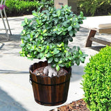 Wooden Bucket Planter Gift Flower Pot for Plants Gardening Lover Yard Garden Plants