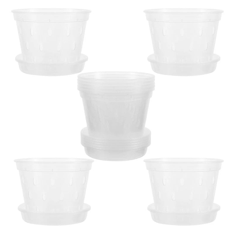 9 Pcs Clear Nursery Pots for Plants Plastic Flower Orchid Planter Gardening Garden Plants
