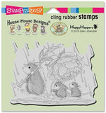 STAMPENDOUS House Mouse Peony Umbrella Cling Mount Stamp Retired HMCP95 Flower Peony