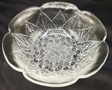 Mikasa "Hoya" Frosted Crystal Serving Bowl 7-5/8" Hydrangea Flower Patterned Hydrangea