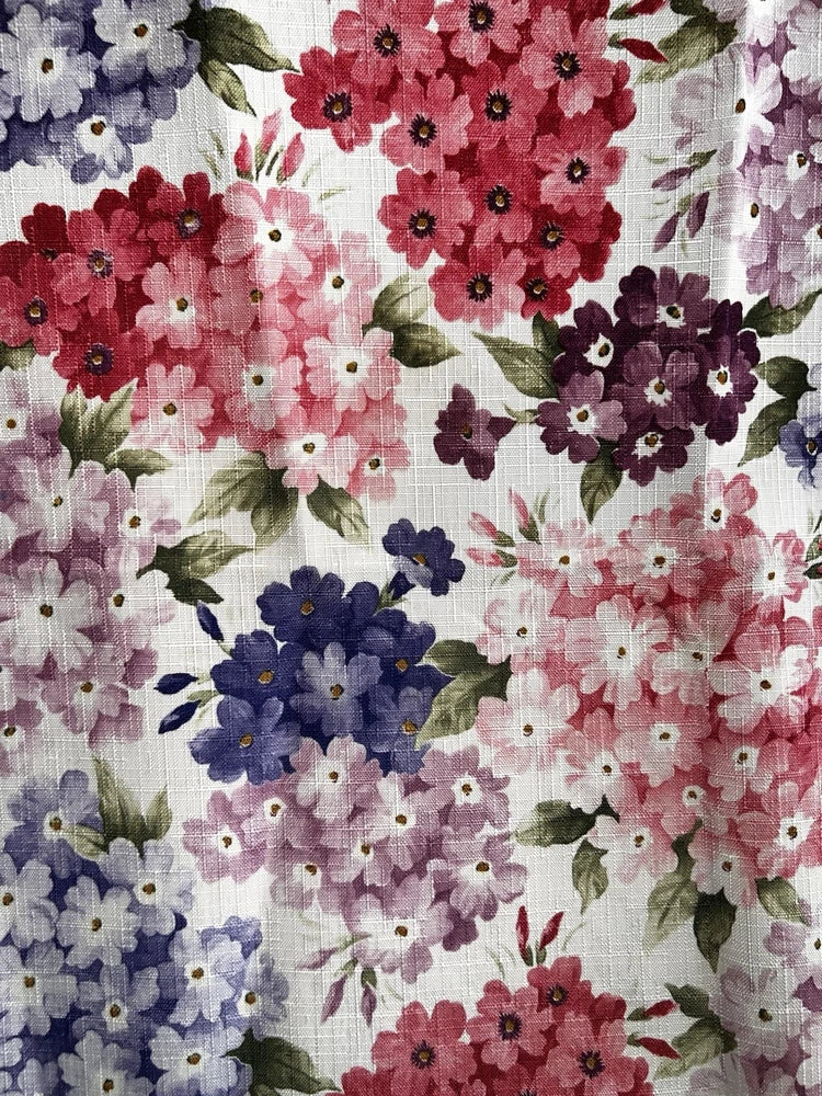 Vintage Floral Hydrangea Pink & Purple Tablecloth Rectangle 60 x 100 Cottagecore Hydrangea