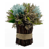 Bergamo Art Preserved 10 Inch Decorative Hydrangea Standing Topiary Plant Green Hydrangea