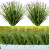 48 Pcs Faux Grass Plants Artificial Shrubs Wheat Grass UV Resistant Fake Gree... Green Plant