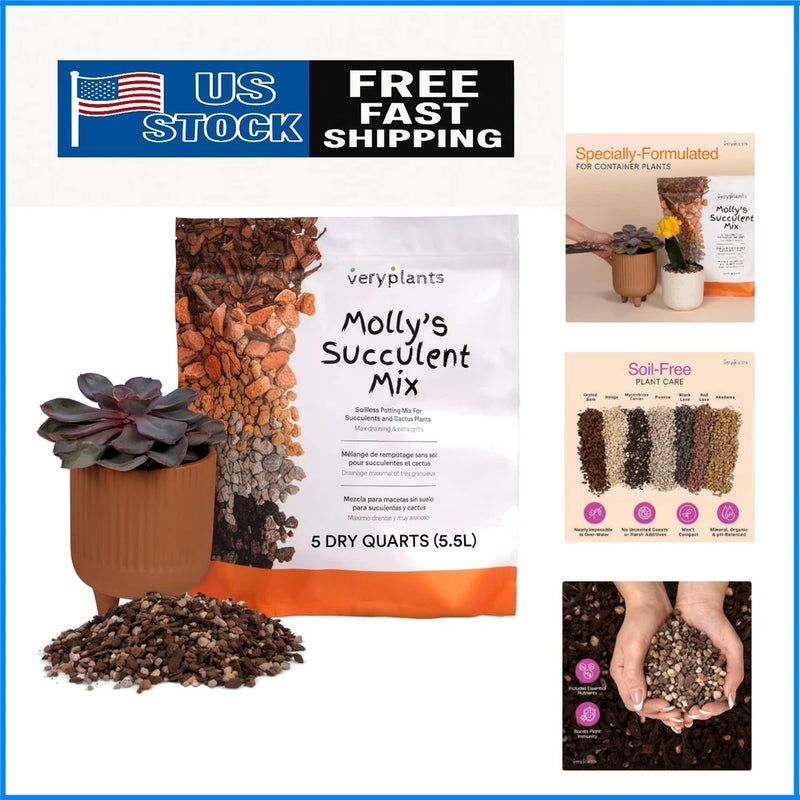 Molly's Orchids soil-free succulent mix bag, 5 dry quarts, with mycorrhizae