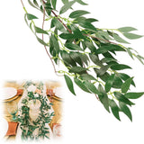 Fake Vines Greenery Garland - 3 Packs Total 16.5ft Green Willow Leaf Vine Gar... Green Plant