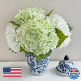 ZYTUYO 4 Pcs Real Touch White Green Hydrangeas Artificial Flower 21