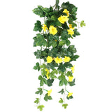 1-4Pcs Artificial Morning Glory Vines UV Resistant Hanging Flowers Outdoor Decor Green Plant