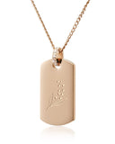 May - Lily of the valley birth flower necklace charm rose-gold engraved flowers Lily