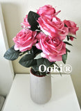 Mauve Color Bouquet 10 Heads Decoration Artificial Silk Rose Bush Flower Wedding Bouquet