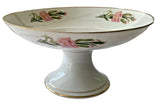 1890 s CFH Haviland Compote Carnations Pink Flowers Gold Trim Ornate Victorian Carnation