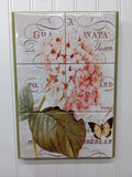 Ceramic tile art mural, tile wall art decor HYDRANGEA FLOWER, VINTAGE LOOK Hydrangea