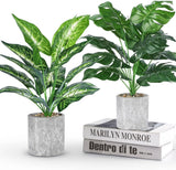 2 Pack 16 Inch Green Artificial Tropical Plants Indoor Decor Fake House Plants Green Plant