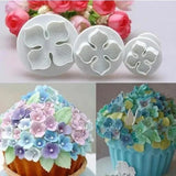 3 Pcs/Set Silicone Hydrangea Fondant Cake Decorating Plunger Cutter Flower Bloss Hydrangea