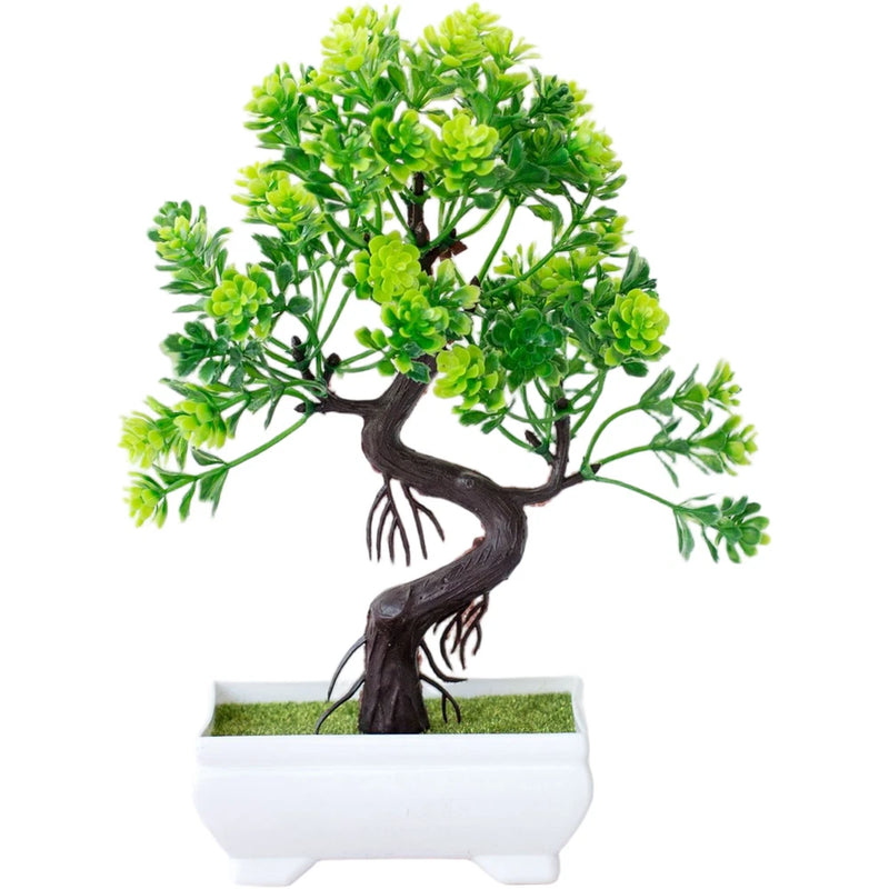 Artificial Silk Flower Potted Plant for Office Desk or Home Decoration 29cm Green Plant