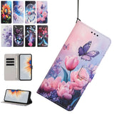 Flower Butterfly Wallet Phone Case For Samsung S25 S24 S23 S22 S21 S20 Note 20 Sunflower