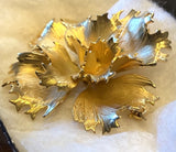 Vintage Giovanni Brushed Gold Carnation Flower Brooch or Pin Carnation