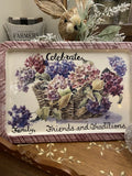 Basket of Hydrangeas by Caren Heine Ceramic Platter Farmhouse Cottage Core Hydrangea