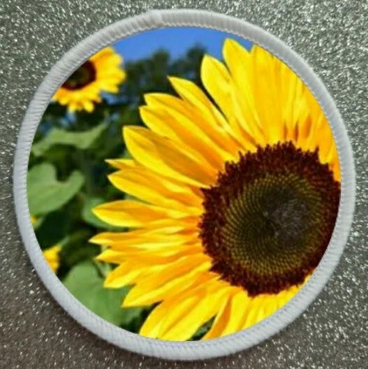 3" Sunflower Flower Sublimation Iron / Sew Patch Badge Sunflowers Floral Florist Sunflower
