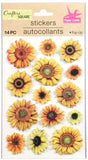 Sunflowers Sunflower Head Summer Petal Bloom Crafter's Square Stickers Sunflower