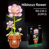 Plant Building Brick Kit - Hibiscus Flower by Wizardi F07N11-17-1(116) Flowering Plants