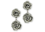 Peony Jewelry Sterling Silver Handmade Peony Flower Earrings  PNY21-E Peony