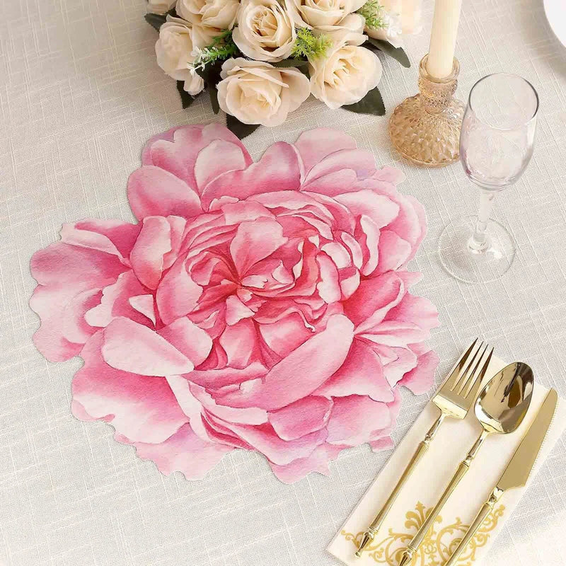 10 PINK Peony Flower Cardboard Paper PLACEMATS Party Events Decorations Supplies Peony