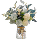 Artificial Hydrangea Flowers with Vase Eucalyptus Table Centerpiece Decor Hydrangea