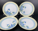 4 Antique Nippon Blue Hydrangea 8Ó Salad Plates _Gold Trim Hand Painted Gorgeous Hydrangea