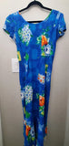 JAMS WORLD Womens Large Dress Maxi Long Blue Colorful Floral Hydrangeas Vintage Hydrangea