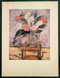 MAURICE UTRILLO Carnations and Lilies FLOWER STILL LIFE Lithograph Print 1952 Lily