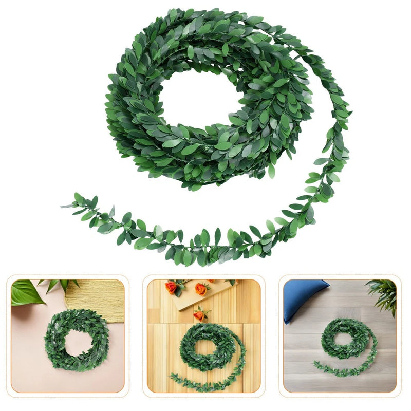 5 Pcs Realistic Artificial Vines Grape Leaves Greenery for Outdoors Green Plant