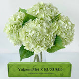 RUZUQE 3 Pcs 21 in Artificial Light Green Hydrangea Natural Lifelike Real Tou... Hydrangea