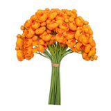 32pcs Ranunculus Artificial Flower, Faux Silk Mini Ranunculus Flowers Orange Ranunculus