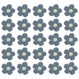 50 Pcs Mini Daisies Flower Sew on Patches, Flower Appliques Patches, Smoke Blue Daisies