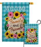 Welcome Garden Flag Family Friends  Sunflower Country Wreath House Yard Banner Sunflower