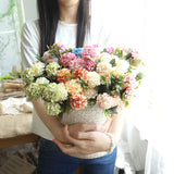 1pc Artificial Wedding Whitepink Hydrangea Flowers Bouquet Party Home Decor Gift Hydrangea