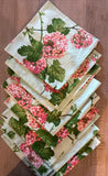Ralph Lauren Hydrangea Blossom Napkins  Set Of 8.  New No Tags.  Just Beautiful Hydrangea