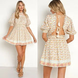CLEOBELLA $199 Dallas Carnation Floral Print Mini Dress Size L Carnation