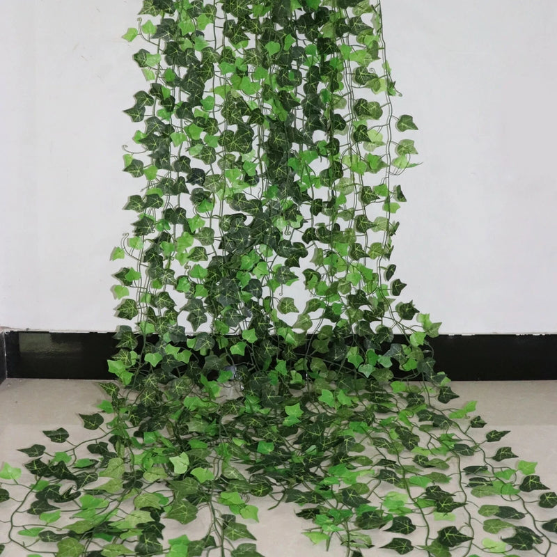 Artificial Leaf Garland Plants ,Vine Fake Foliage Flowers Creeper, Home Decorate Green Plant